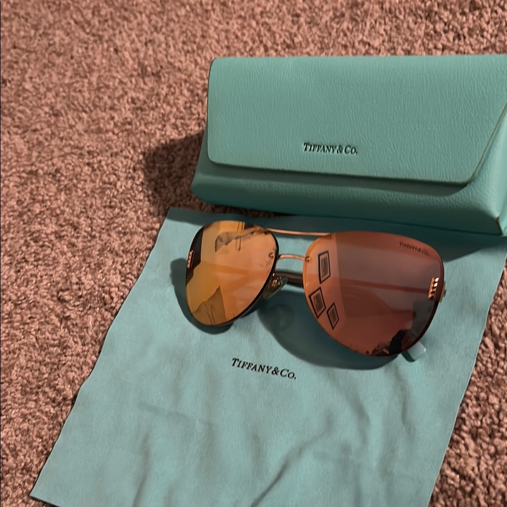 Tiffany & Co. Rose Gold Aviator Sunglasses